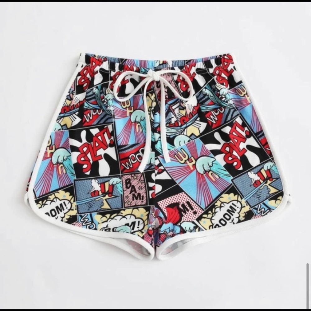 See new listing! NWT Pop art dolphin high waisted shorts front tie - Picture 6 of 6